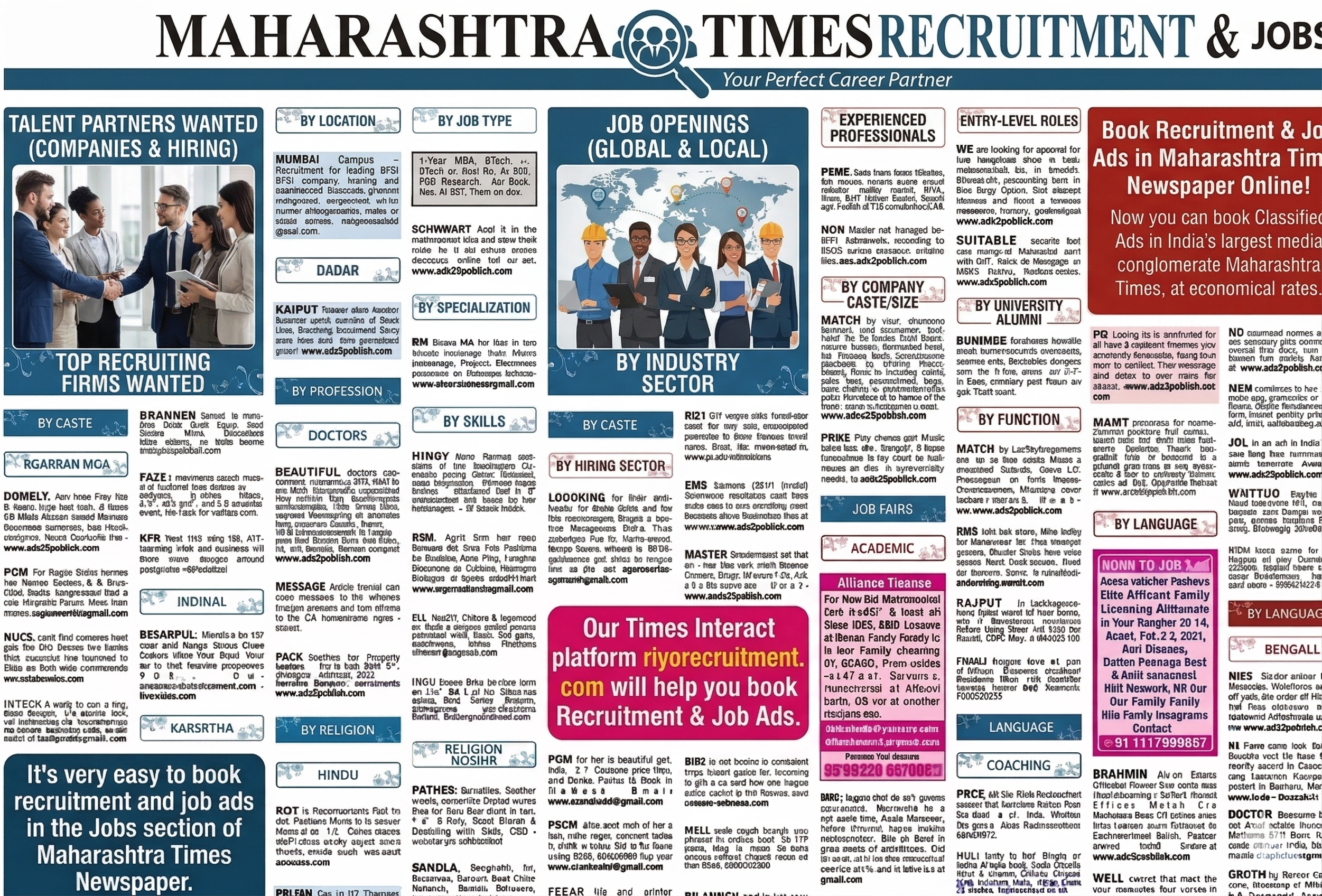 Book Recruitment Ads in The Hindustan Times Online  Riyoadvertising